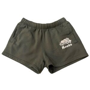Olive green Roots Original Sweat Short 3 inch size XXS